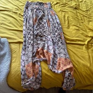 Patterned Boho Free People Harem Pants (S/M)